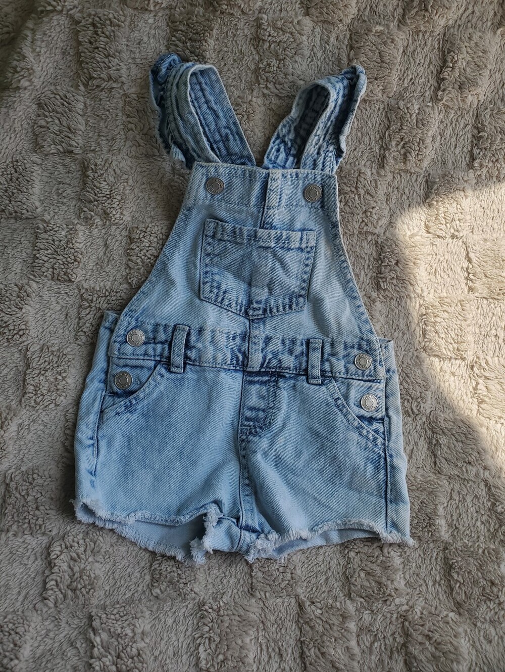 Light Blue Denim Short Overalls